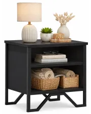 Czarna szafka nocna w stylu loft - Arobello w sklepie Edinos.pl
