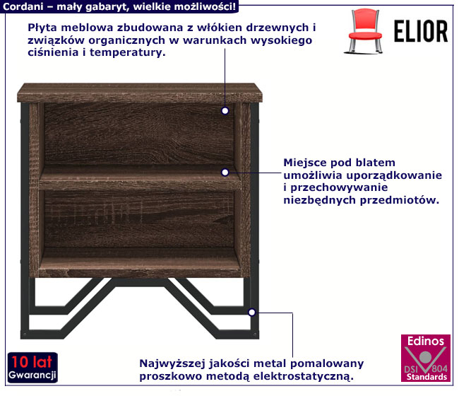 Szafka nocna Arobello brązowy dąb