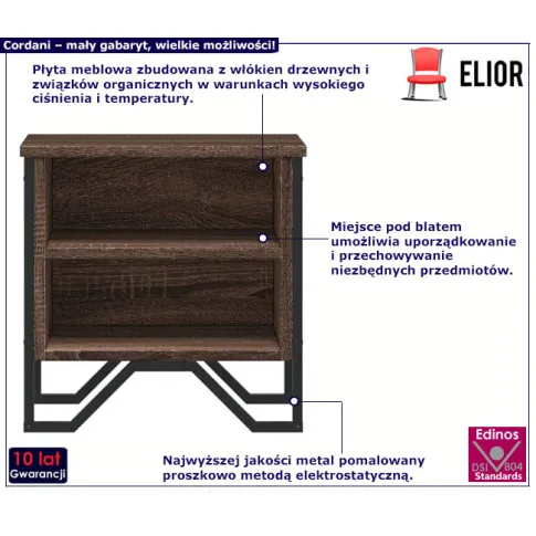 Szafka do sypialni Cordani brązowy dąb