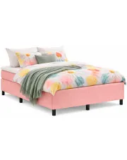 Tapicerowane różowe łóżko z materacem 120x190 - Aleppo w sklepie Edinos.pl