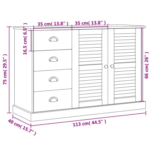 Wymiary komody Ofdox 6X