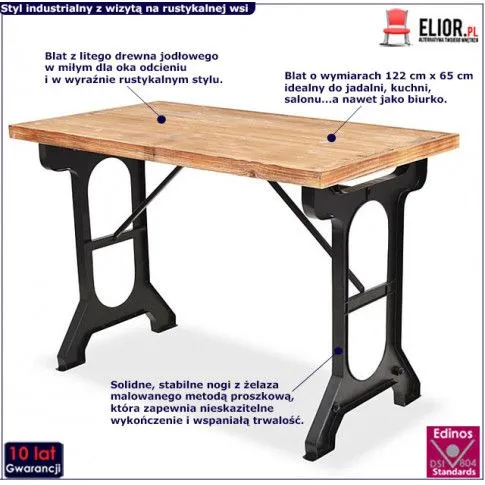 Zdjęcie industrialny stół Dexo -jodła | Edinos.pl