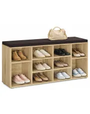 Duża szafka na buty z siedziskiem dąb sonoma - Caserta w sklepie Edinos.pl