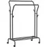 Zdjęcie produktu Czarny mobilny stojak na ubrania z półką - Neil.