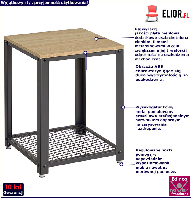 Stolik kawowy z półką Canto dąb sonoma do salonu