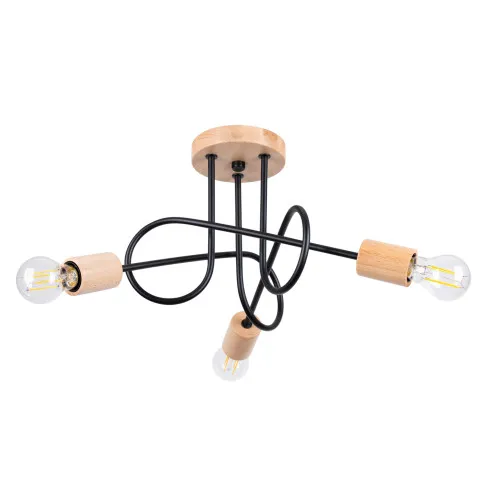 Trzyramienna czarna lampa tebe M055