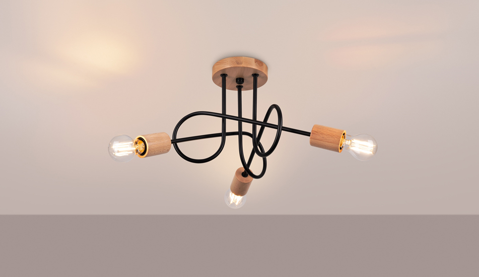 czarna lampa sufitowa M055