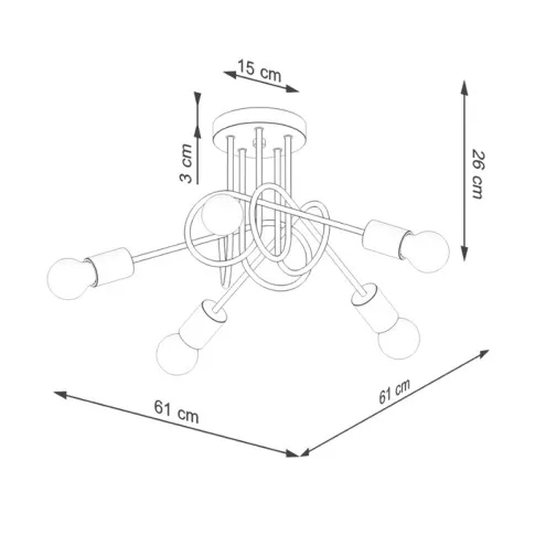 Loftowa lampa z żarówkami Tebe M 056