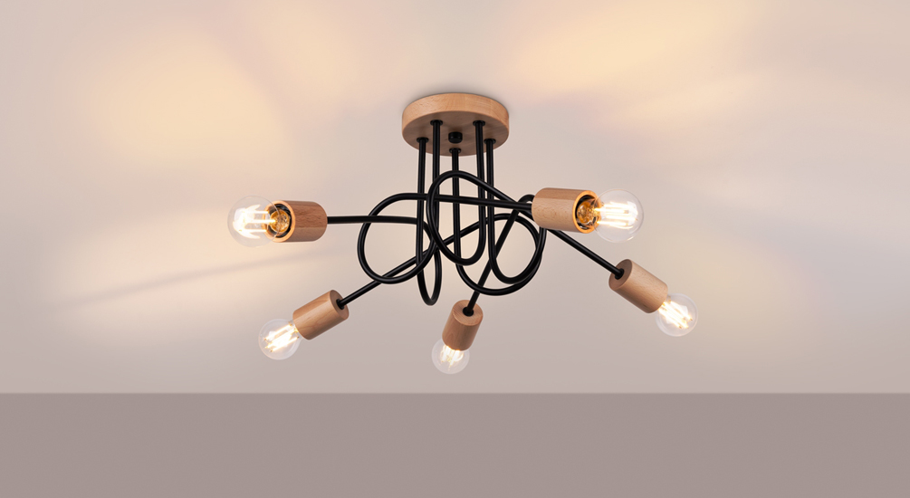 Lampa sufitowa czarna Santino M054