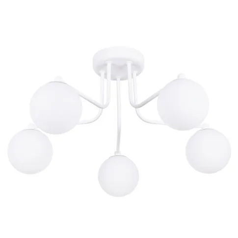 Biała lampa z piecioma kloszami do salonu Fato M056