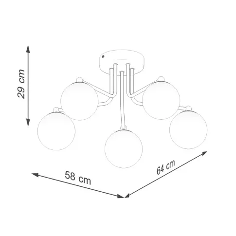 wymiary stylowej lampy pajaka Fato M056