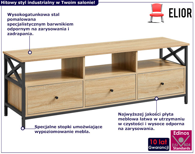 Szafka RTV z szufladami OWia dąb sonoma