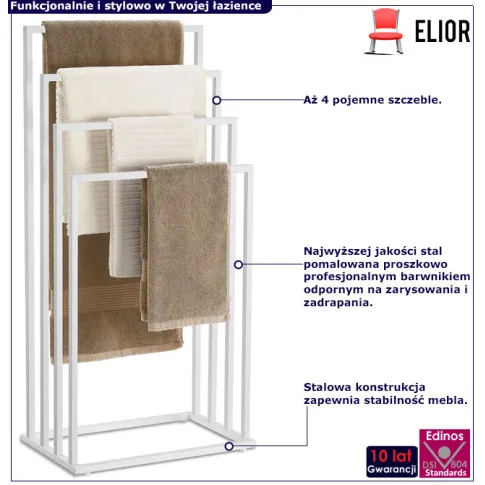 Metalowy wieszak na ręczniki do łazienki Cazion