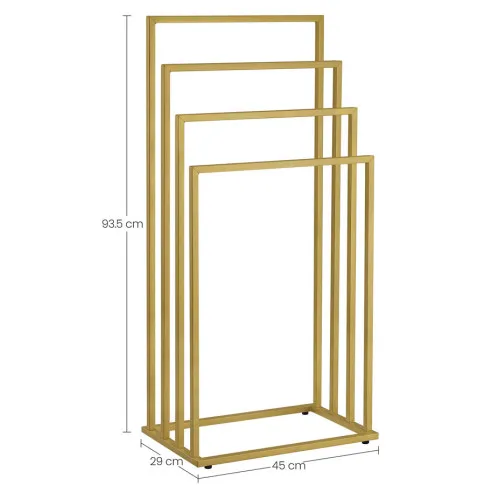 Wymiary złotego stojaka na ręczniki do łazienki Cazion