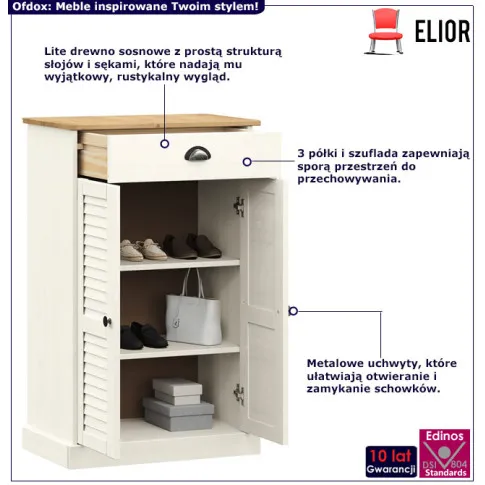 Szafka na buty z szufladą Ofdox 14X kolor bialy