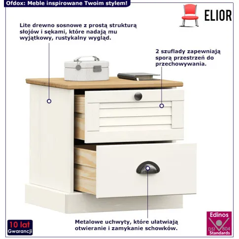 Szafka nocna Ofdox 16X kolor biały