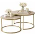 Komplet 2 stolików kawowych typu 2w1 kaszmir + złoty - Azer 5X