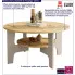 Okrągła ława kawowa nowoczesna do salonu Nasini 3X dąb artisan + kaszmir