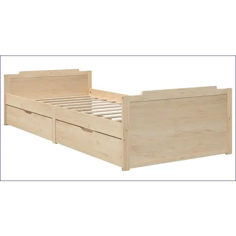 Szczegółowe zdjęcie nr 4 produktu Sosnowe pojedyncze łóżko z szufladami 90x200 - Kamos