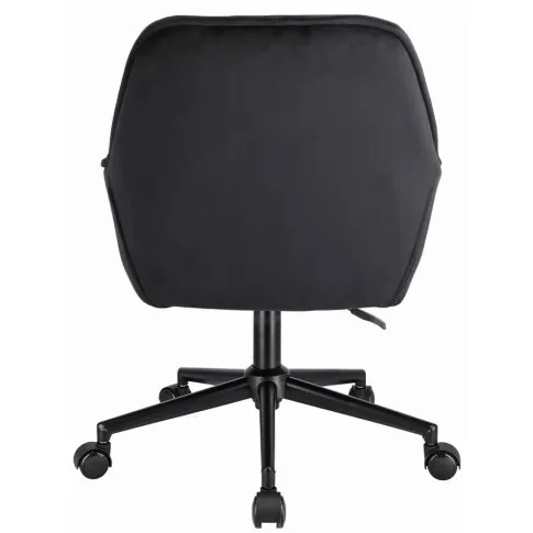 Szczegółowe zdjęcie nr 4 produktu Czarne aksamitne krzesło obrotowe biurowe - Anlo 4X