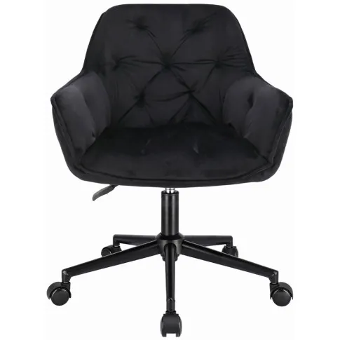 Szczegółowe zdjęcie nr 5 produktu Czarne aksamitne krzesło obrotowe biurowe - Anlo 4X