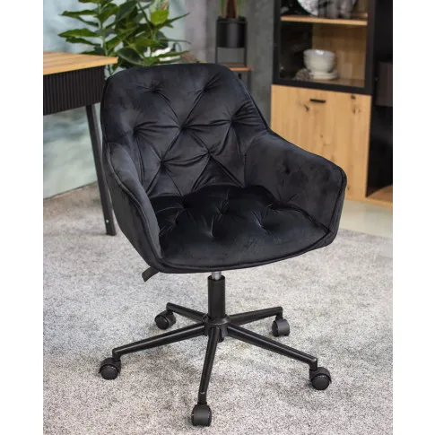 Zdjęcie czarne aksamitne krzesło tapicerowane Anlo 4X | Edinos.pl