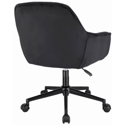 Szczegółowe zdjęcie nr 6 produktu Czarne aksamitne krzesło obrotowe biurowe - Anlo 4X