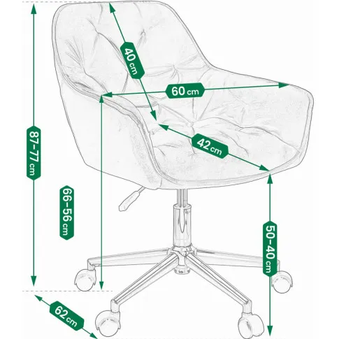 Szczegółowe zdjęcie nr 8 produktu Czarne aksamitne krzesło obrotowe biurowe - Anlo 4X