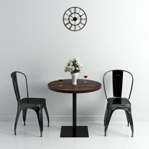 Szczegółowe zdjęcie nr 5 produktu Okrągły stolik bistro Carol 3X – ciemny jesion