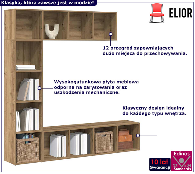 Regał Amira kolor dąb