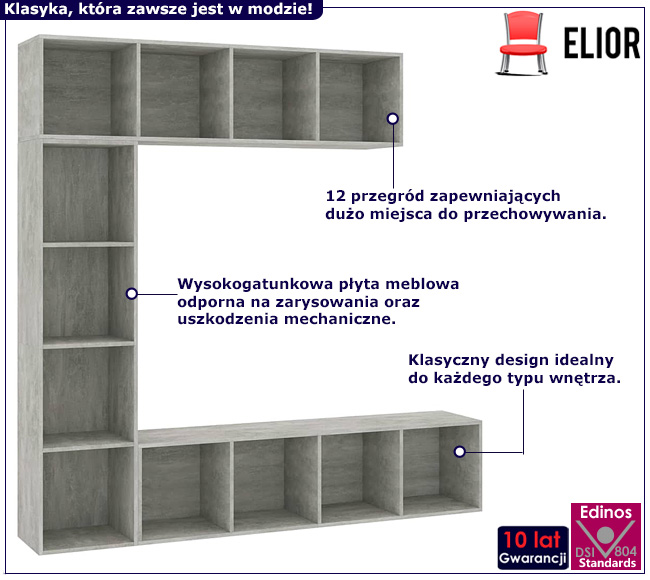 Regał Amira kolor beton