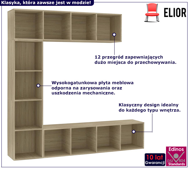 Regał Falcona kolor dąb sonoma