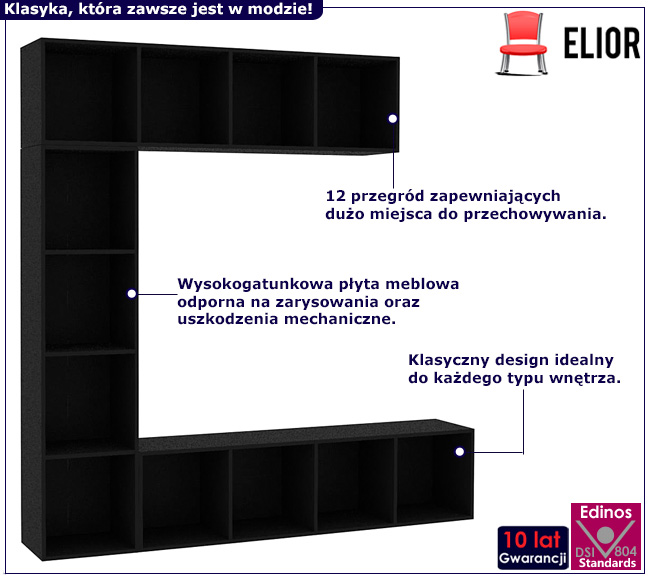 Regał Efsox kolor kolor czarny