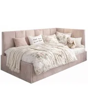 Beżowe welurowe łóżko dziecięce 90x200 - Golones 9X w sklepie Edinos.pl