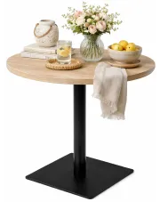 Okrągły mały stół bistro drewno dębowe - Abril 3X w sklepie Edinos.pl