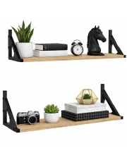Zestaw dwóch półek 60 cm dąb sonoma - Sarea w sklepie Edinos.pl
