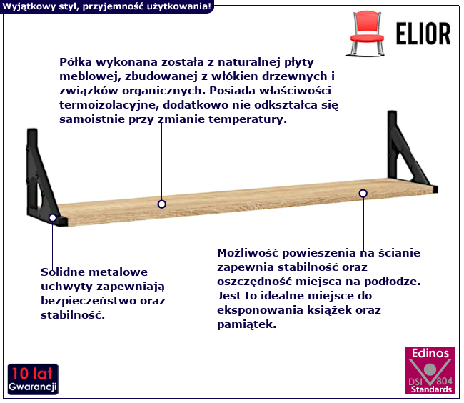 Wiszące półka Elevio