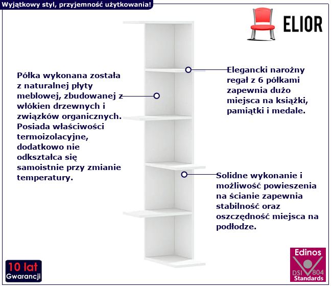 Wiszące półka narożna Flevo