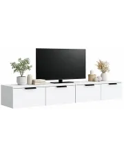 Zestaw dwóch wiszących szafek białych - Lewix w sklepie Edinos.pl