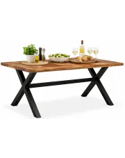 Brązowy stół z drewna akacjowego – Blaki w sklepie Edinos.pl