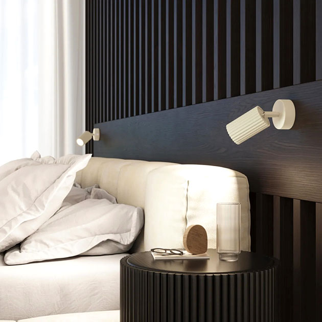 Kremowy metalowy kinkiet z włącznikiem D291-Melson