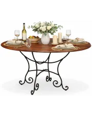 Duży okrągły stół industrialny palisander - Zifa 3F w sklepie Edinos.pl