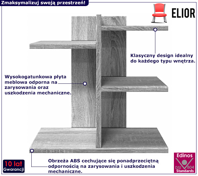 Organizer na biurko Lebrif szary dąb