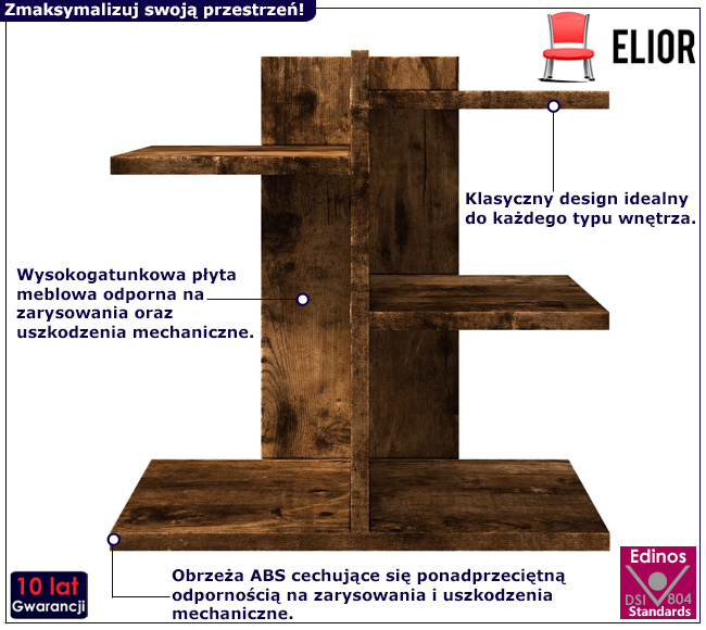 Organizer na biurko Lebrif przydymiony dąb