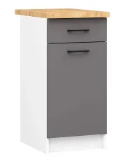 Szara minimalistyczna dolna szafka kuchenna - Tereza 8X 40 cm w sklepie Edinos.pl