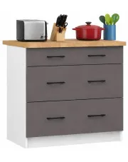 Szara dolna szafka kuchenna z szufladami - Vivienne 10X 80 cm w sklepie Edinos.pl