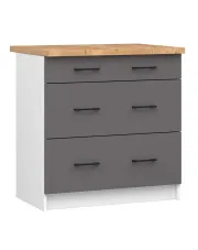 Szara dolna szafka kuchenna z szufladami - Tereza 10X 80 cm w sklepie Edinos.pl
