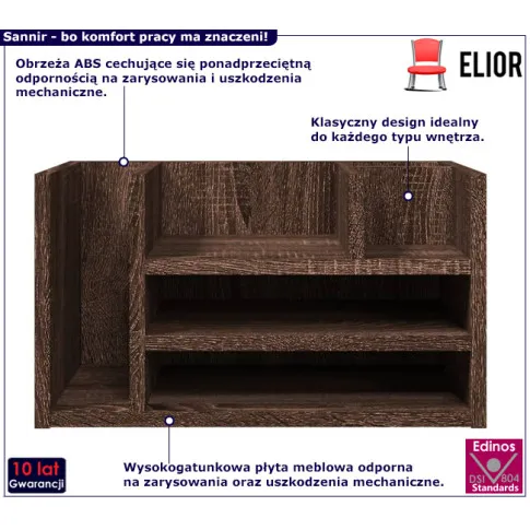 Organizer na biurko Sannir kolor brązowy dąb