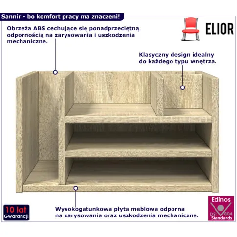 Stojący organizer na biurko Sannir dąb sonoma