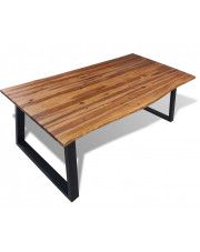 Stół do jadalni z drewna akacjowego Amix 2X – brązowy  w sklepie Edinos.pl